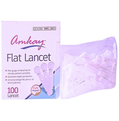 Amkay Flat Blood Lancet | Facilitates Easy Penetration | Ideal for Blood Sugar Testing