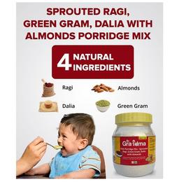 ByGrandma Kids Porridge Mix Above 1+Year Powder Sprouted Ragi, Green Gram, Dalia with Almonds