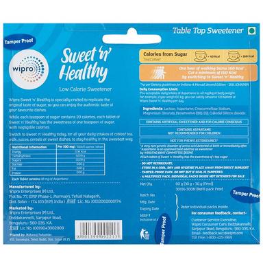 Wipro Sweet n Healthy Aspartame 300 Tablets with Free 300 Tablets Refill Pack
