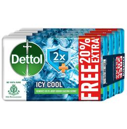 Dettol Icy Cool Bathing Soap Bar with 2X Menthol (150gm Each)