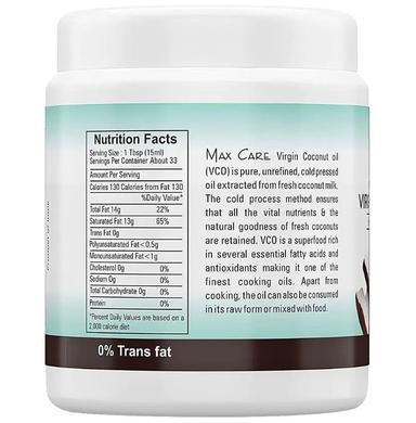 Max Care Max Care Combo Pack of Virgin Coconut Cold Pressed Oil (500ml) & Virgin Coconut Cold Pressed Oil (250ml) (Wide Mouth Bottle)