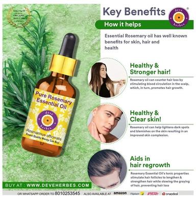 Deve Herbes Pure Rosemary Essential Oil with Dropper