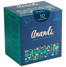 Anandi 100% Organic Cotton Sanitary Pads for Women with Disposal Pouch XXL