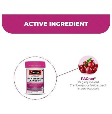 Swisse Ultiboost High Strength Cranberry 25000mg Capsule | Supports Urinary Bladder & Kidney Health