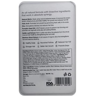 Wellbeing Nutrition Melts into Healthy Hair Wholefood Biotin 4,000mcg Oral Thin Strip Plant Based Tropical Watermelon Sugar Free