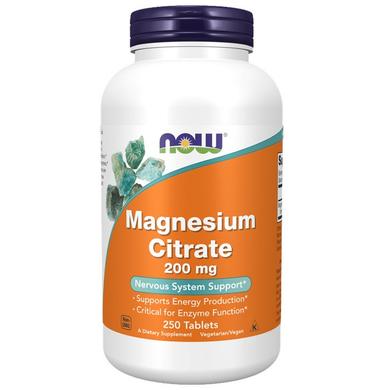 Now Foods Magnesium Citrate 200mg for Energy, Enzyme Action & Nervous System Support | Vegetarian Tablet