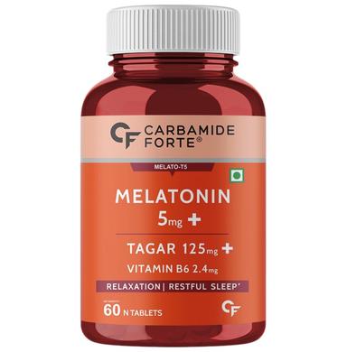 Carbamide Forte Melatonin 5mg+ | With Tagar & Vitamin B6 for Sleep, Relaxation & De-Stress | Tablet