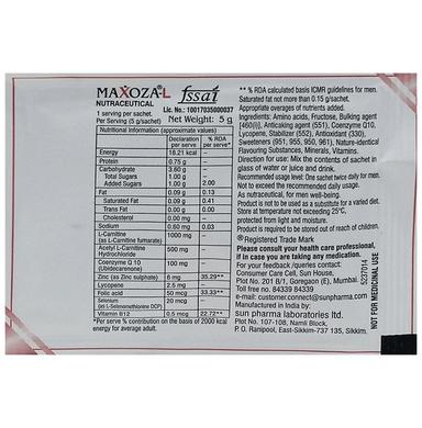 Maxoza-L Nutraceutical Powder with Amino Acids, Vitamins, Minerals & Lycopene | For Men