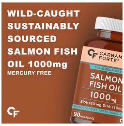 Carbamide Forte Salmon Fish Oil with 1000mg | Rich in Omega 3 | | Softgel Capsule for Heart, Joints, Bones & Skin Health