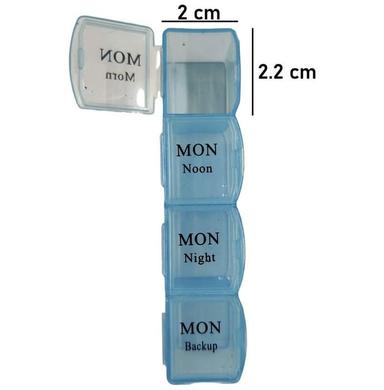 Krivish Multicolor 7 Days Weekly Medicine Holder Pill Organizer with Tray
