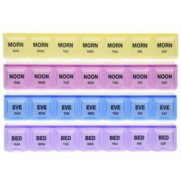 Krivish Premium Quality 28 Days 4 Weeks 28 Compartments Morning Noon Evening Bed Pill Box