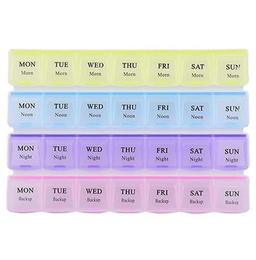 Krivish Premium Quality 4 Weeks 28 Compartments Morning Noon Night Pill Box Multicolor