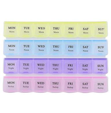 Krivish Premium Quality 4 Weeks 28 Compartments Morning Noon Night Pill Box Multicolor