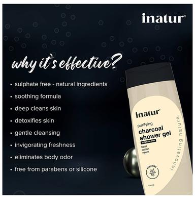 Inatur Charcoal Shower Gel