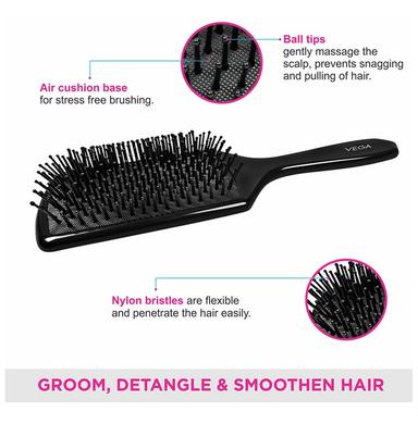 Vega 8586M Mini Paddle Hair Brush Black
