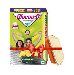 Glucon-D with Glucose, Calcium, Vitamin C & Sucrose | Nutrition Booster Nimbu Pani with Free Container