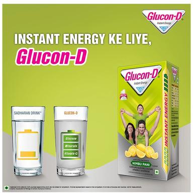 Glucon-D with Glucose, Calcium, Vitamin C & Sucrose | Nutrition Booster Nimbu Pani with Sipper Free
