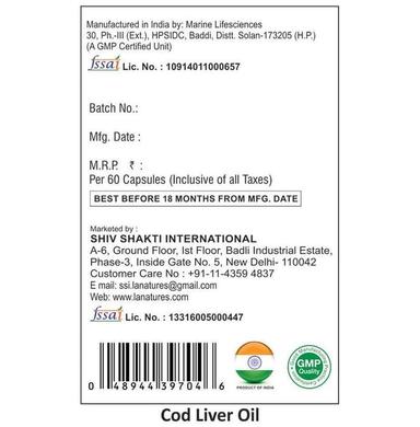 La Nature's Cod Liver Oil Softgel Capsules