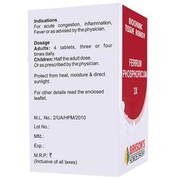 Bakson's Homeopathy Ferrum Phosphoricum Biochemic Tablet 3X