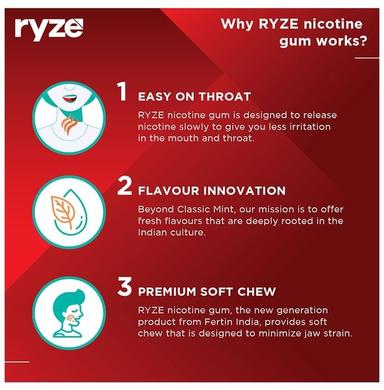 Ryze Nicotine Gums 2mg (9 Each) | Flavour Fruit Blast