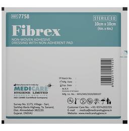 Medica Fibrex Non-Woven Adhesive Dressing With Non-Adherent Pad 10cm x 10cm