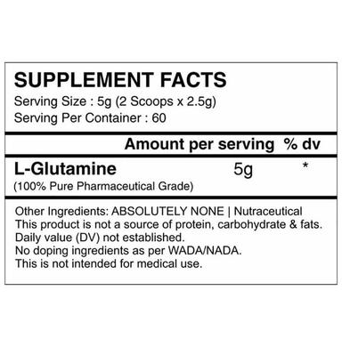 Vigour Fuel L-Glutamine Micronized Unflavoured