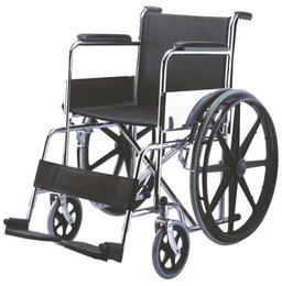 EASYCARE EC 809 B Steel Wheelchair with Foldable Backrest Wheelchair Black