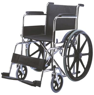 EASYCARE EC 809 B Steel Wheelchair with Foldable Backrest Wheelchair Black