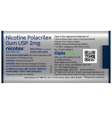 Nicotex Sugar Free Mint Plus Chewing Gums