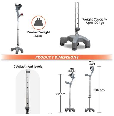 Vissco 0904Q Astra Max Elbow Quadripod Base Crutch Universal