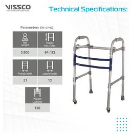Vissco 2902 Dura Max Walker with Wheel Universal Grey
