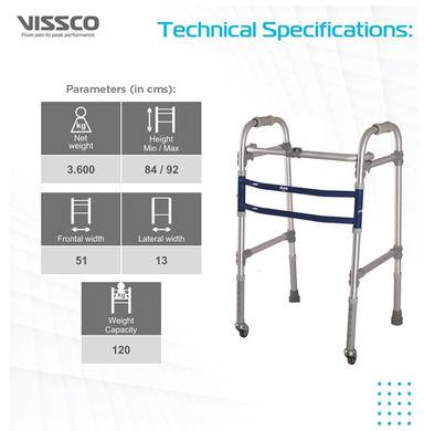 Vissco 2902 Dura Max Walker with Wheel Universal Grey