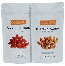 Ccolato Combo Pack of Cocktail Almonds and Jalapeno Cashews (100gm Each)