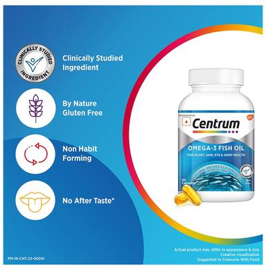 Centrum Omega 3 Fish Oil Capsule for Heart, Skin, Eye & Joint Health