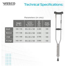 Vissco Under Arm Crutches With Adjustable Elbow Support & Height Adjustable Medium