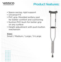 Vissco Under Arm Crutches With Adjustable Elbow Support & Height Adjustable XL
