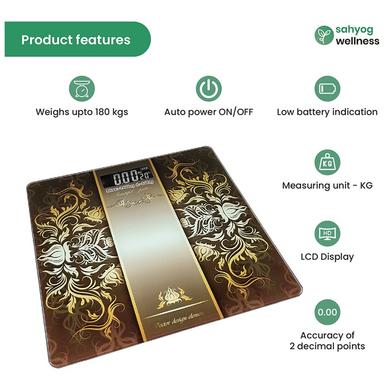 Sahyog Wellness Personal Digital Weighing Scale Black & Golden