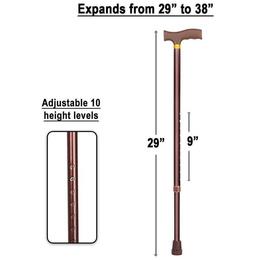 Medvision L Shape Walking Stick With Height Adjustable Copper Premium