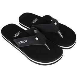 Doctor Extra Soft D24 Orthopaedic | Diabetic | Comfortable | MCR | Flip-Flop for Men Black 10