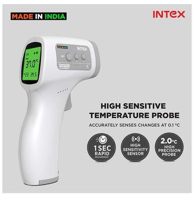 Intex Thermosafe Non-Contact Digital Infra Red Thermometer Gun White, Grey