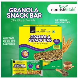 NourishVitals Granola Snack Bar with Chia Flax Fruit Mix