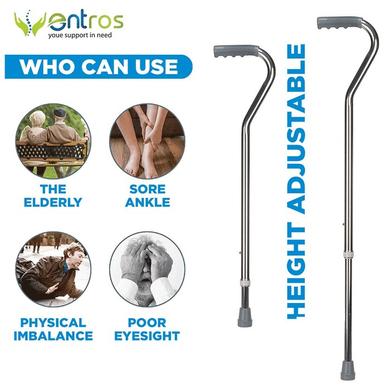 Entros KL928 Adjustable Aluminium Single Leg Walking Stick Silver