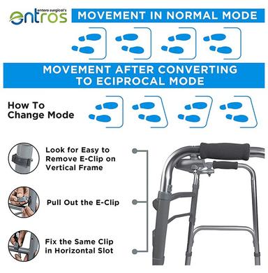 Entros SC4025 Portable Light Weight Aluminium Height Adjustable Foldable Walker