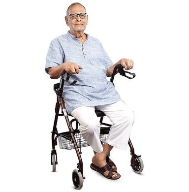 Entros SC5001 Premium Quality Aluminum Light Weight Rollator with Seat & Wheel