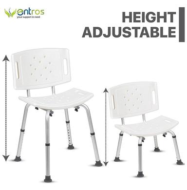Entros SC6005 Premium Hight Adjustable Commode Shower Chair White