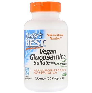 Doctor's Best Vegan Glucosamine Sulfate with GreenGrown Glucosamine 750mg Veggie Caps | For Healthy Joints