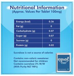 Equal Classic Zero Calorie from Sucralose Tablet (300 Each)