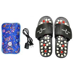 Dominion Care Combo Pack of Accu Paduka Accupressure Massage Slipper & Heating Pad