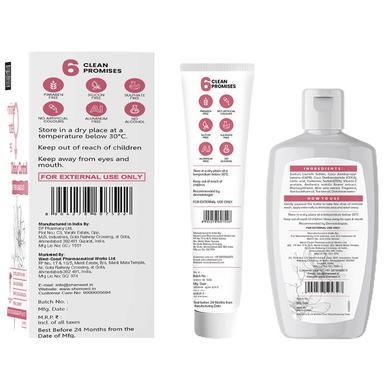 SheNeed Feminine Intimate 24 Hr Odor Control Combo Pack of Wipes (10), Wash (100ml) & Cream (30gm)