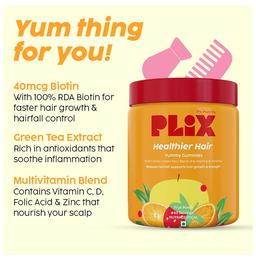 Plix Healthier Hairs Yummy Gummies (60 Each)